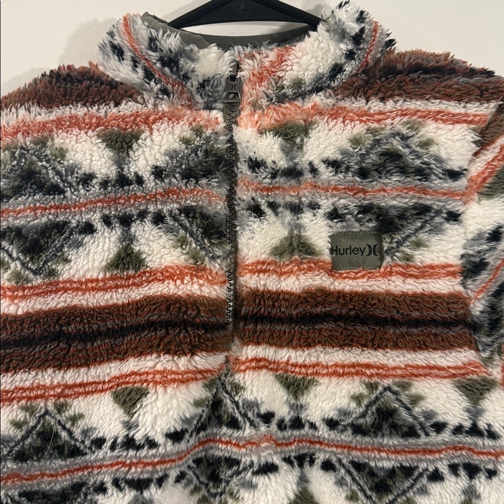 Hurley Boys Sherpa Printed Quarter-Zip Jacket 8 NWT - Picture 2 of 4